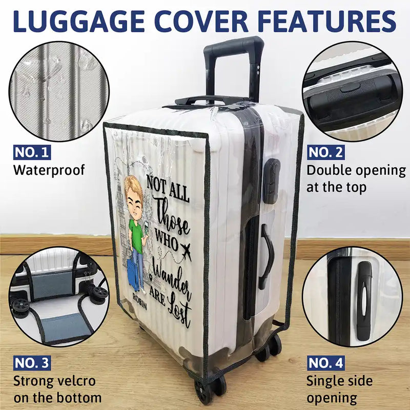 Travel, Gift For Yourself, Gift For Women - Just A Girl Boy Who Loves Traveling - Personalized Clear Luggage Cover
