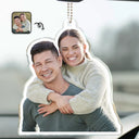 Gift For Couples, Family, Gift For Bestie - Custom Photo Outline Couple Family Besties - Personalized Acrylic Car Hanger