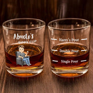 Gift For Couples, Gift For Husband, Gift For Boyfriend, Gift For Father - Grandpa Daddy Husband's Sippy Cup - Personalized Whiskey Glass
