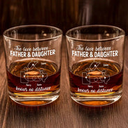 Gift For Father, Dad,  Daughters - The Love Between Father And Daughter - Personalized Whiskey Glass
