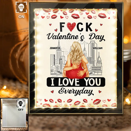Couple I Love You Everyday - Personalized LED Mirror Frame Lamp