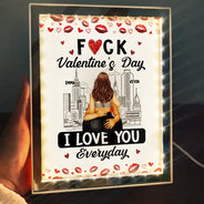 Gift For Couples, Gift For Husband, Gift For Wife, Gift For Boyfriend, Gift For Girlfriend - Couple I Love You Everyday - Personalized LED Mirror Frame Lamp
