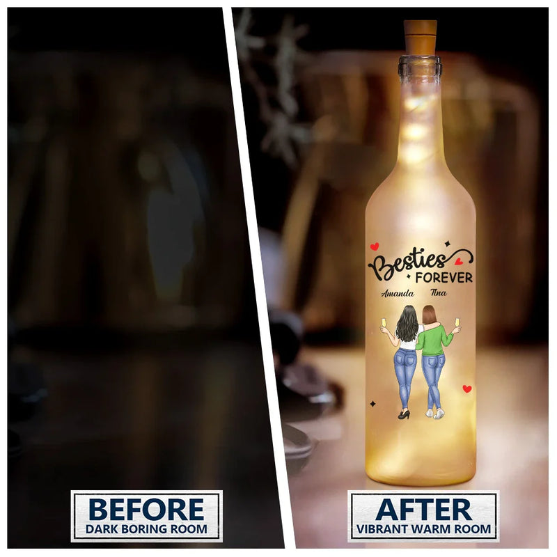 Gift For Bestie - The Ones We Drink With Friends - Personalized Bottle Light