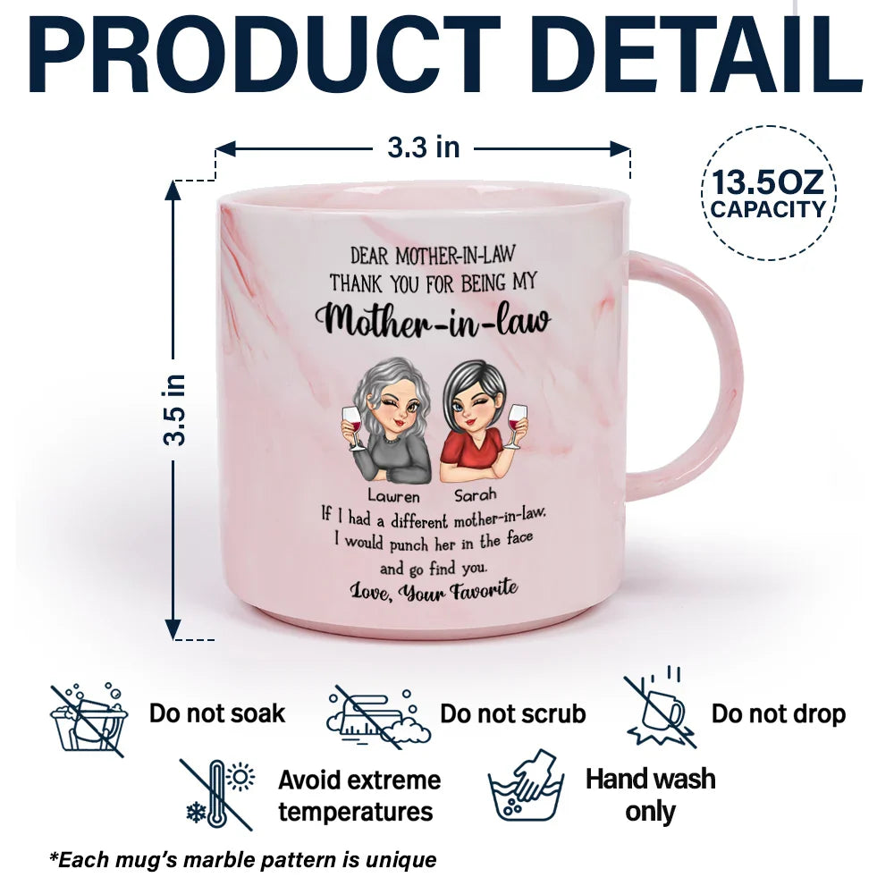 Gift For Mother - Punch Her In The Face - Personalized Marble Mug
