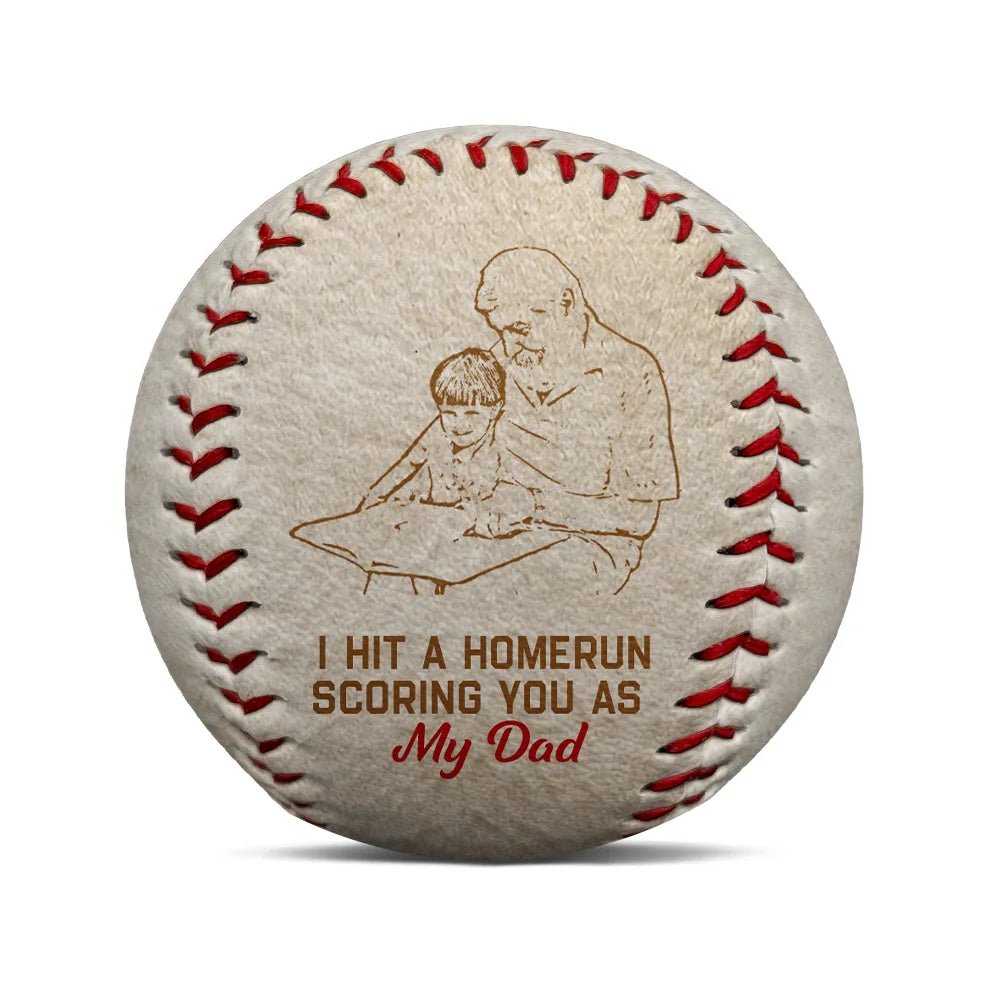 Custom Photo,Sport Dad,Gift For Father,Baseball - Custom Photo Pencil Drawing I Caught The Best Dad - Personalized Baseball, Softball