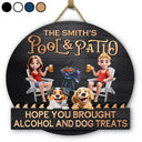 Pet Lovers, Pet Couple, Dog Lovers, Patio, Happy - Couple 3D Effect Pool & Patio Bar Hope You Brought Alcohol - Personalized Custom Shaped Wood Sign
