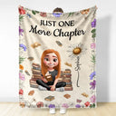 Reading, Gift For Yourself, Gift For Women, Happy - Reading Girl With Birth Month Flowers - Personalized Fleece Blanket, Sherpa Blanket