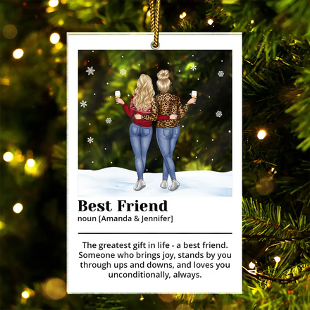 Best Friend Definition Bestie Backside - Personalized Custom Shaped Acrylic Ornament