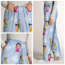 Gift For Father, Gift For Grandpa, Happy, Custom Photo - Custom Photo Cute Kids Best Dad Grandpa Ever Rain Pattern - Personalized Pajama Pants
