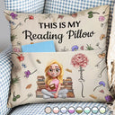 Top Market,Reading,Gift For Yourself,Gift For Women,Happy - My Reading Pillow Reading Girl With Birth Month Flower - Personalized Pocket Pillow