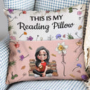 Top Market,Reading,Gift For Yourself,Gift For Women,Happy - My Reading Pillow Reading Girl With Birth Month Flower - Personalized Pocket Pillow