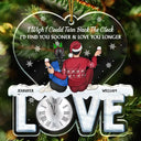 Christmas, Gift For Couples, Gift For Husband, Gift For Wife, Gift For Boyfriend, Happy - Find You Sooner And Love You Longer Couple - Personalized Custom Shaped Acrylic Ornament