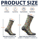 My Reading Socks Reading Girl With Birth Month Flower - Personalized Socks