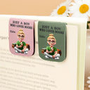Gift For Yourself,Reading,Gift For Women,Gift For Men,Happy,Top Market - Just One More Chapter 3D Effect Reading Woman Man - Personalized Leather Magnetic Bookmark