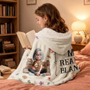 Reading, Gift For Yourself, Gift For Women, Happy - My Reading Blanket Reading Girl With Birth Month Flower - Personalized Wearable Hooded Blanket