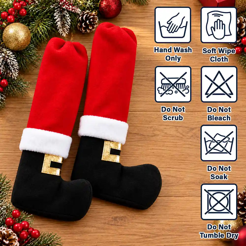 Christmas,Gift For Yourself,Gifts For Her,Gifts For Him,Indoor Decor,No Custom,Playful - Christmas Home Decor, Dining Room Gift For Family - Santa, Reindeer, Elf Boot Furniture Leg Cover