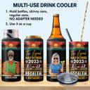 The Legend Has Retired Not My Problem Anymore Vintage - Retirement Gift For Him, Her - Personalized Custom 4 In 1 Can Cooler Tumbler