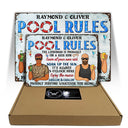 Pool Rules Soak Up The Sun Grilling - Home Decor, Backyard Decor, Gift For Her, Him, Family, Couples, Husband, Wife - Personalized Custom Classic Metal Signs