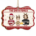 Flat Art - Christmas, Funny Gift For Family, Couple, Dad, Mom, Grandpa, Grandma - Personalized Medallion Wooden Ornament