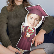 Custom Photo Happy Graduation - Gift For Friends, Children - Personalized Custom Shaped Pillow