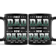 First Dad Now Papa Fir Forest - Personalized Black Mug