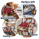 Custom Photo Snuggle This Blanket And Think Of Me Memorial - Personalized Fleece Blanket, Sherpa Blanket