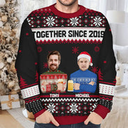 Custom Photo Face Flat Art Christmas Family Version 2 - Personalized Unisex Ugly Sweater