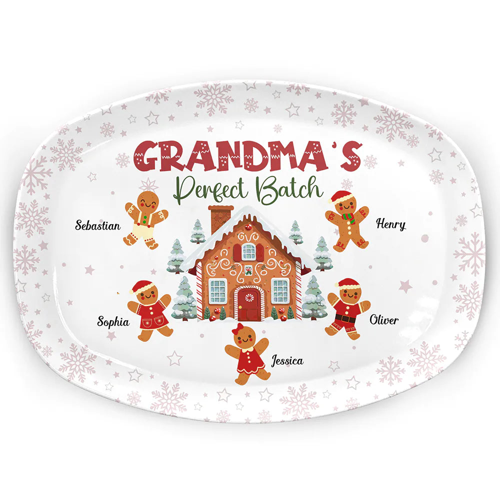 Gingerbread Cookies Grandma Grandpa Perfect Patch - Personalized Plate