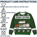 Cat Lovers - Lying Cat Meowy Catmas - Personalized Unisex Ugly Sweater