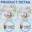 Memorial, Gift For Couples - Memorial First Christmas Without You - Personalized Heart Shaped Glass Ornament
