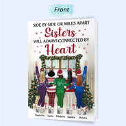 Best Friends Side By Side Or Miles Apart - Christmas Gift For BFF, Sisters - Personalized Custom Folded Greeting Card
