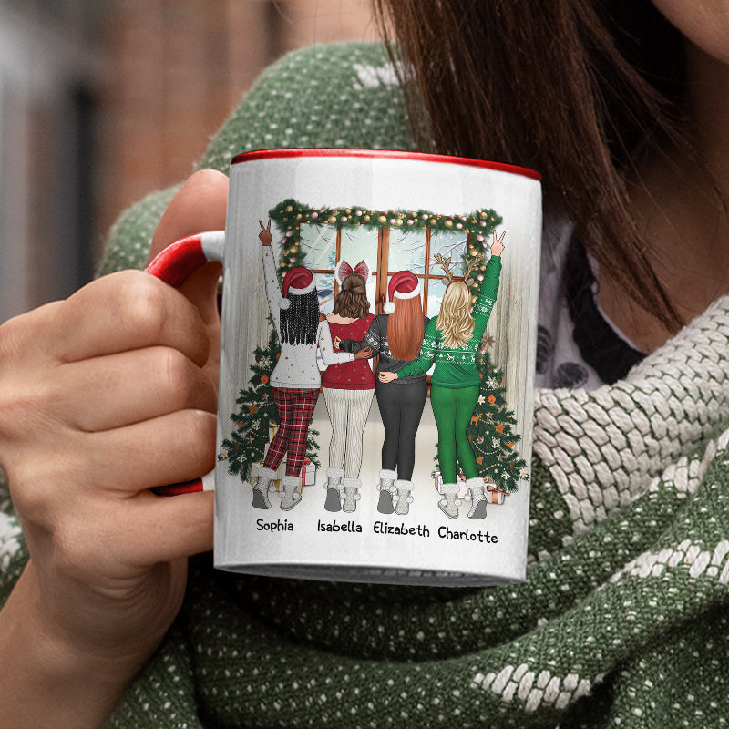 Best Friends Side By Side Or Miles Apart - Christmas Gift For BFF, Sisters - Personalized Custom Accent Mug