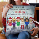 Side By Side Or Miles Apart Sisters And Brothers, Best Friends - Christmas Gift - Personalized Custom Pillow