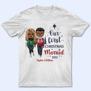 Couple Our First Christmas Together - Christmas Gift For Couple - Personalized Custom Hoodie