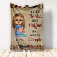 A Girl Who Loves Books Reading - Reading Gift - Personalized Custom Fleece Blanket
