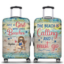Just A Girl Who Loves Beaches Traveling - Gift For Women - Personalized Custom Luggage Cover
