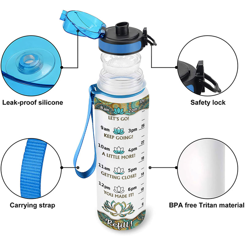 Suck It Up Butter Cup Drink Your Effing Water - Gift For Yoga Lovers - Personalized Custom Water Tracker Bottle