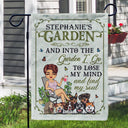 And Into The Garden I Go Gardening Dog Lovers - Garden Decor - Personalized Custom Flag