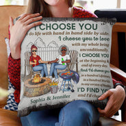 Grilling Backyard Family Couple The Day I Met You - Couple Gift - Personalized Custom Pillow