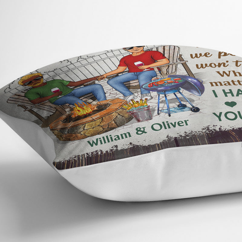 Grilling Backyard Family Couple The Day I Met You - Couple Gift - Personalized Custom Pillow