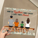 Family Where Life Begins And Love Never Ends - Memorial Gift - Family Gift - Personalized Custom Horizontal Rectangle Acrylic Plaque