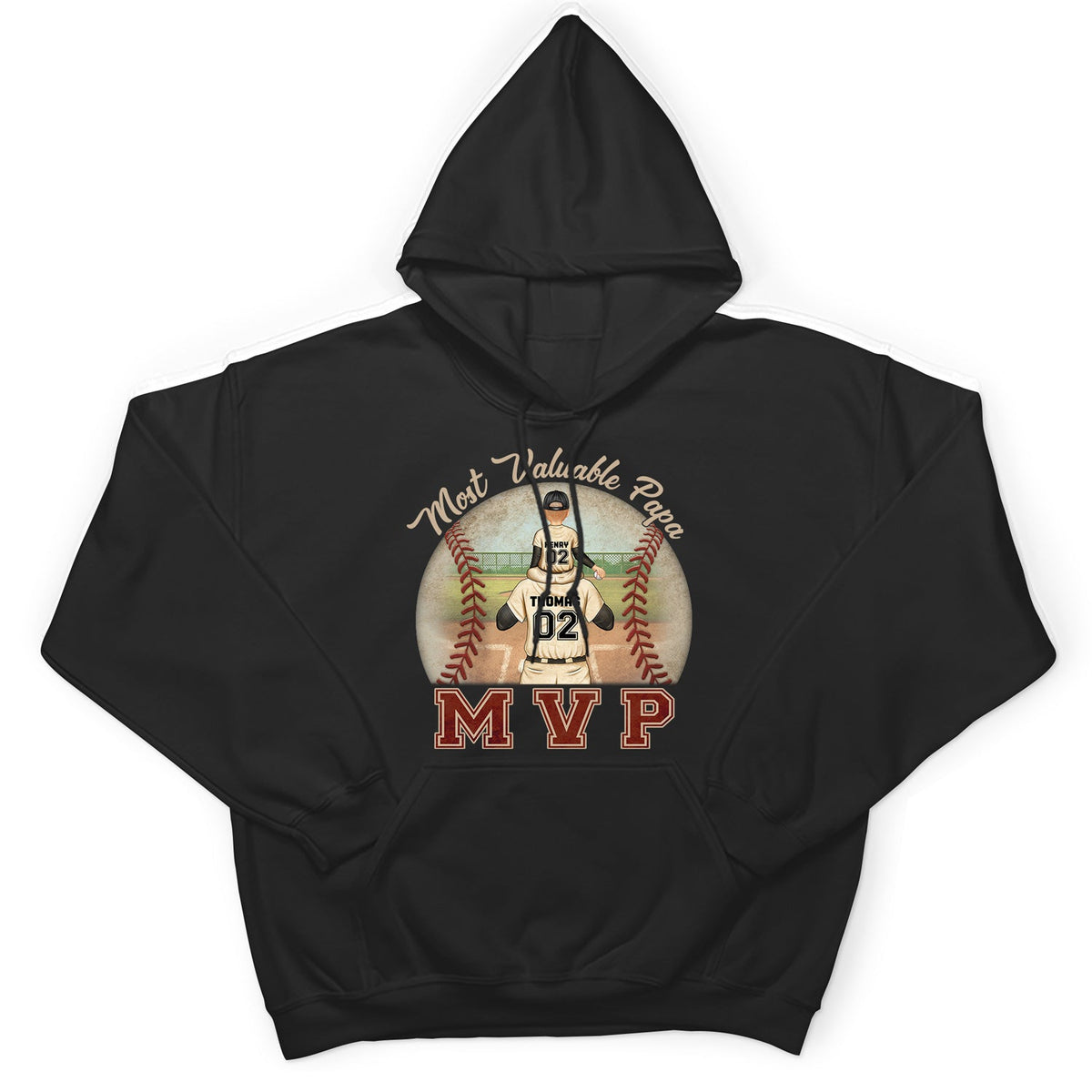 MVP Most Valuable Papa - Gift For Dad, Father, Baseball, Softball Fans - Personalized Custom T Shirt