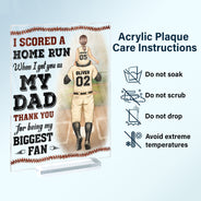 I Scored A Home Run - Birthday, Loving Gift For Baseball Fan, Dad, Father - Personalized Custom Vertical Rectangle Acrylic Plaque