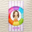 Kid Float Pool Party - Pool, Swimming, Summer, Vacation, Funny Gift For Kids - Personalized Beach Towel