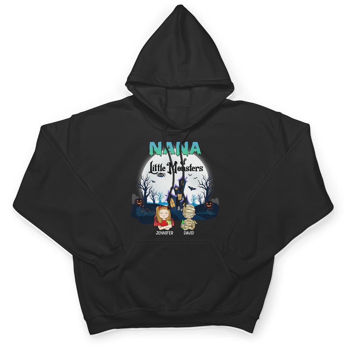 Grandma Of Little Monsters - Halloween Gift For Grandma, Grandparents, Mom, Dad, Family - Personalized T Shirt