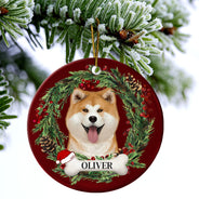 Lovely Dogs Cats - Christmas Memorial Gift For Pet Lovers - Personalized Circle Ceramic Ornament