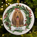 Lovely Dogs Cats - Christmas Memorial Gift For Pet Lovers - Personalized Circle Ceramic Ornament