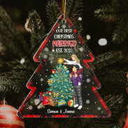 Our First Christmas Together Married - Gift For Couples - Personalized Custom Shaped Acrylic Ornament