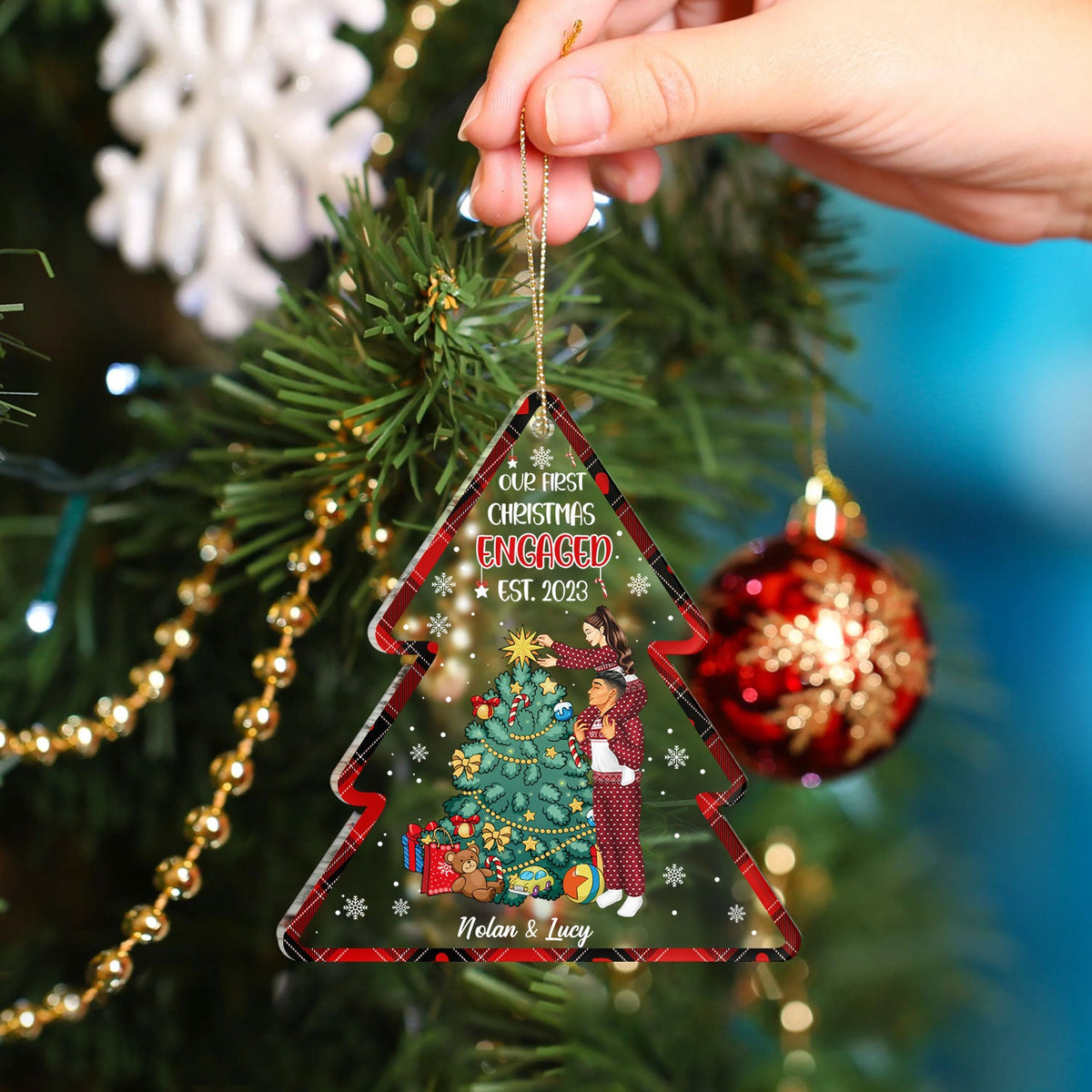 Our First Christmas Together Married - Gift For Couples - Personalized Custom Shaped Acrylic Ornament
