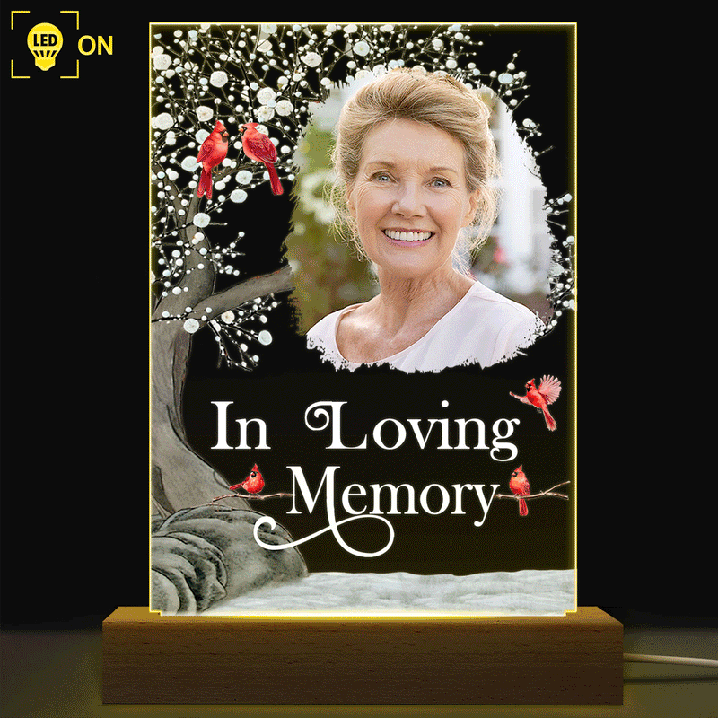 Custom Photo I'm Always With You - Memorial Gift For Family, Friends - Personalized 3D Led Light Wooden Base